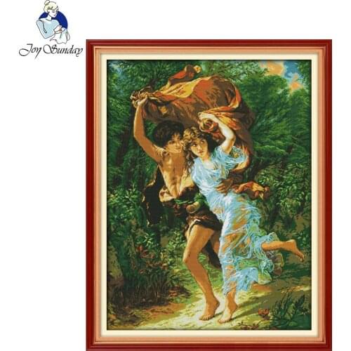 Joy Sunday Raining stamped Counted Cross Stitch Diy 11CT 14CT Cross Stitch Set Wholesale Cross-stitch Kits Embroidery Needlework