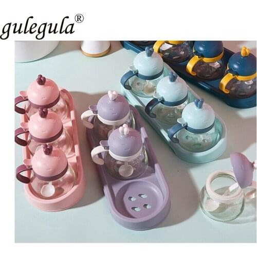 New Household Kitchen Supplies Seasoning Jar Set Creative Radish Shape Glass Plastic Seasoning Storage Container Tool