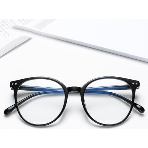 2021 New Retro Blue Blocking Eyeglasses Flat Mirror Ultra Light Glasses Frame Rice Nail Frame Men and Women Reading Glasses
