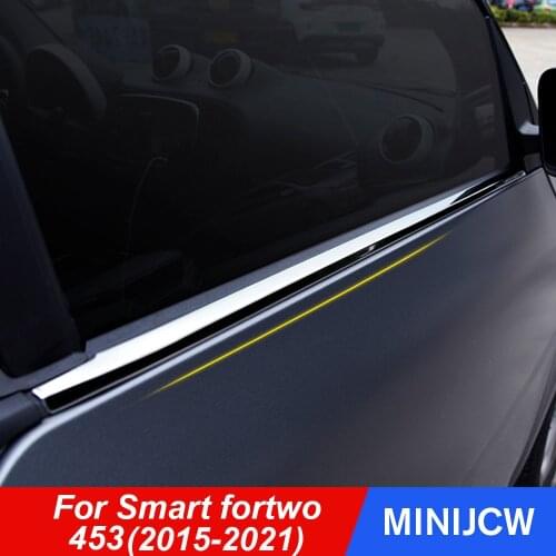 Car Window Trim Stainless Steel Exterior Sticker Cover Shell Decoration Protector For New Smart 453 fortwo Accessories