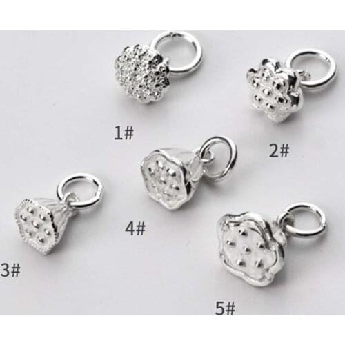 925 Sterling Silver Multi Designs Lutus Flower Decoration Charms Ornament Jewelry Pendant Findings DIY Earrings Necklace Charms