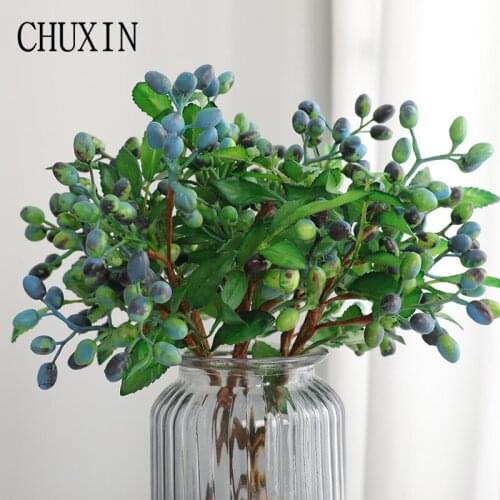American Photography props Fake Blueberry Berry DIY Living Room Home Artificial flower 5 Fork Olive Berry Wedding decoration
