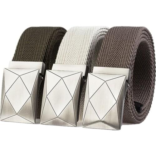 Fashion Belt for Men Automatic Canvas Buckle High Quality Nylon Belt for Men Outdoor Military Tactical Waist Belt for Women