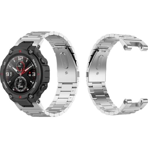 Luxurious strap for Amazfit T rex PRO smart watch Band Metal stainless steel Bracelet for Xiaomi huami amazfit TREX screen film