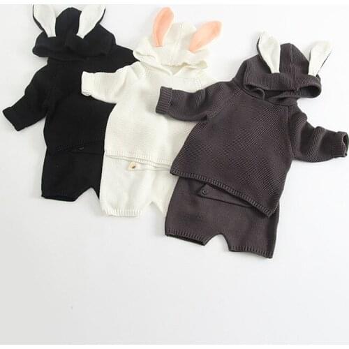 Christmas Clothes for Boys 2019 New Toddler Girls Cute Knitted Clothes Sets Kids Hooded Sweaters+shorts 2pcs Sets Girls Set 1-3Y