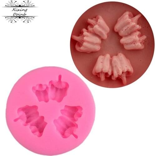 DIY green pepper shape silica gel mold Chocolate Mold fudge cake decoration kitchen baking cake tool candy