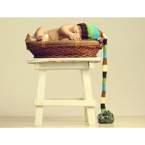 Newborn Girl Boy Crochet Hat Photography Props Tiny Baby Cute First Birthday Picture Photo Shoot Nagao Cap Props bebe fotografia