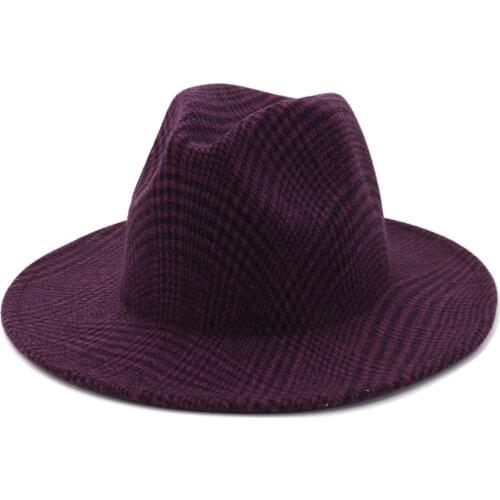 2020 New Winter Retro Hats Fedoras Top Jazz Plaid Hat Adult Bowler Hats Classic Version chapeau Hats For Men Women