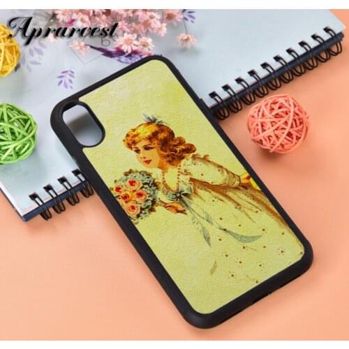 Aprarvest Girl With Roses Silicone Rubber Phone Case Cover For iPhone 6 6S 7 8 PLUS X XS XR 11 12 MINI PRO MAX