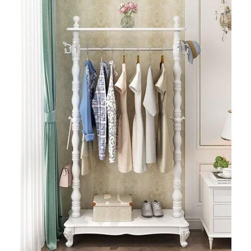 Bedroom Furniture Coat Rack Floor Standing Hanger for Living Room Wood Clothes Hanger Wardrobe European style