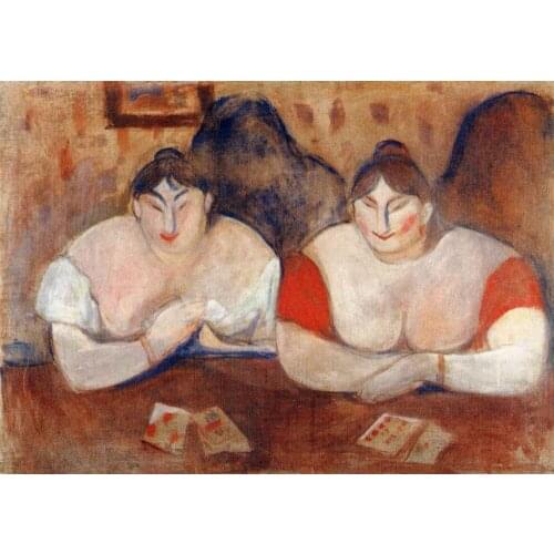 High quality Oil painting Canvas Reproductions Rose and Amelie (1894)by Edvard Munch Painting hand painted