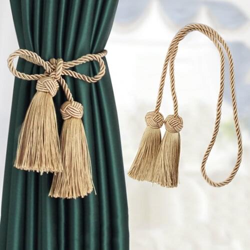 1PCS Tieback Curtain Clip Tassels Tiebacks for Curtains 9 Colors Polyester Curtain Rope Tie Backs Home Accessories Decorative