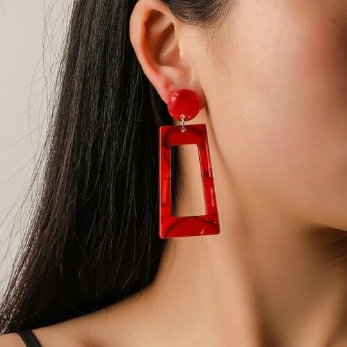 Women Fashion Geometric Earrings Exaggerated Kryptonish Leopard Print Hit Girls Jewelry Creative Small Gift Dangle Earrings