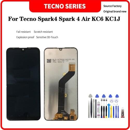 For infinix Tecno Spark4 Spark 4 Air KC6 LCD Display Touch Screen Digitizer Assembly For Tecno Spark4 Spark lcd Replacement