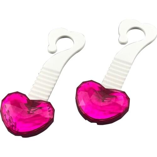 1 Pair Heart-shaped Car Rear Seat Headrest Hanger Holder Hooks for Bag Purse Cloth CARMATE Pink / White JB13C 14 x 5.2 cm