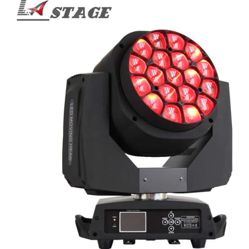 Free Shipping 19*15w 4 in 1 RGBW LED Wash Zoom BIg Eye Moving Head Big Bee Eye Beam Moving Head Led DJ Light