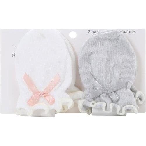2 Pairs Baby Anti Scratching Soft Gloves Newborn Protection Face Scratch Mittens L4MC