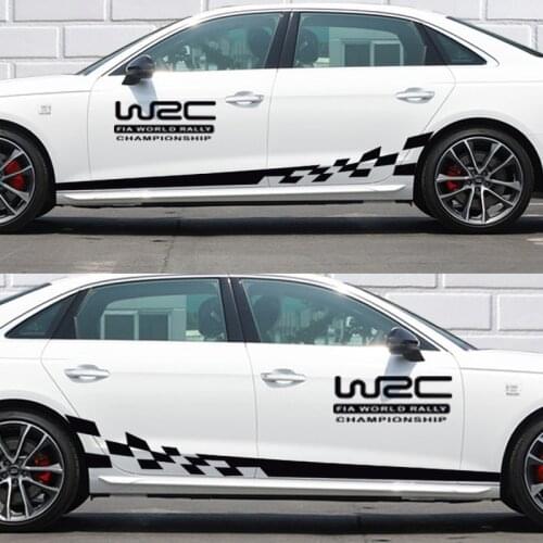 2Pcs/Set New Styling WRC Car Sticker For Benz Renault Auto Side Stripe DIY Decal Car Tuning Accessories Car Decoration