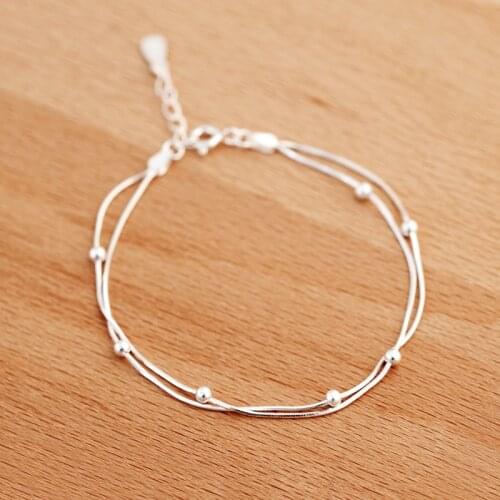 2019 Brand Fashion Silver Color Layered Beads Bracelets For Women New Designer Charms Bracelets Bijoux Wholesale