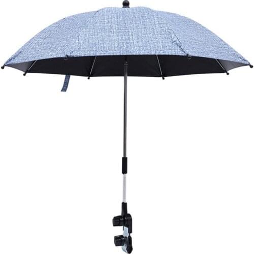 30inch Flexible Baby Stroller Umbrella Denim Blue Cart UV Protection Umbrella Baby Pram Parasol With Holder For Trolleys Outdoor
