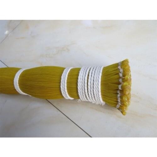 50 hanks Natural yellow color Stallion Mongolia horsetail 80-85cm
