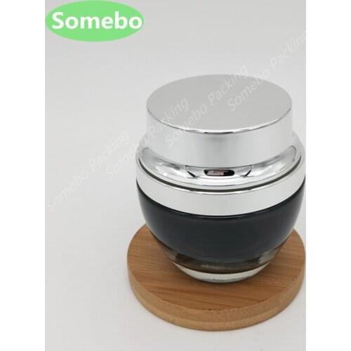 500pcs/lot 20G 50G Black Glass Face Cream Jar Cosmetics Packaging Bottle 20G & 50G Skin Care Cream Jar