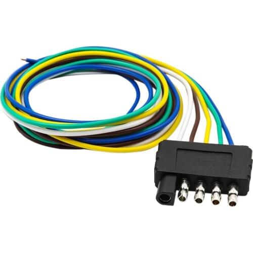 5Way Flat Trailer Wire Harness Extension Connector Socket with 36'' Cable US