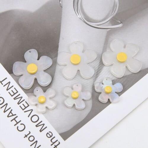 6pcs Creative Japanese Style Cute White Magic Transparent Flowerpatchpendant Earrings for Girls Wholesale Jewelry Accessories
