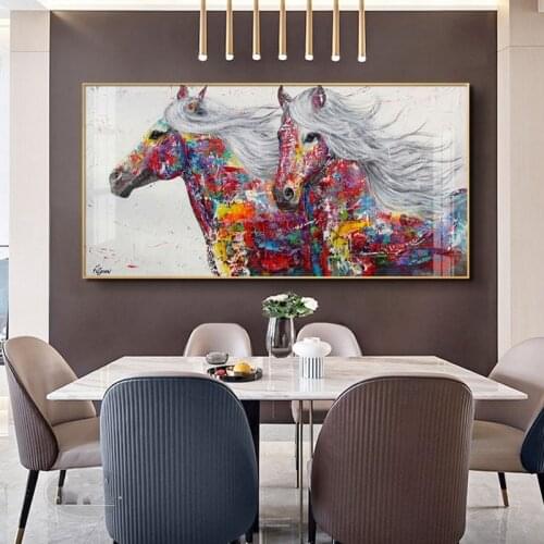 Abstract Running Horses Canvas Paintings on The Wall Modern HD Print Artwork Horse Paintings Picture for Home Living Room Cuadro