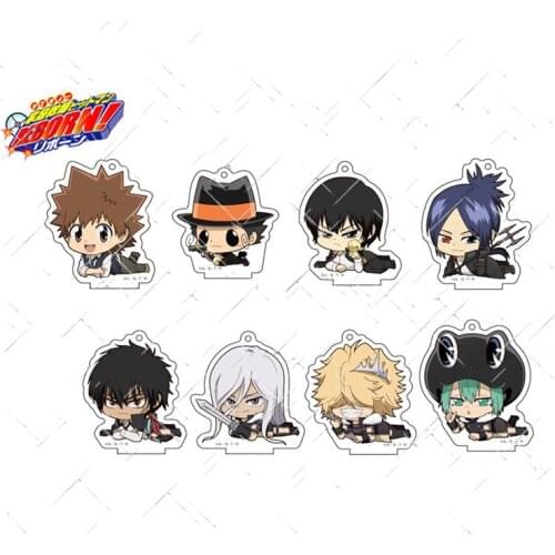 Anime HITMAN REBORN! Prone Position Series Gokudera Hayato Hibari Kyoya Bags Pendant Keychain Acrylic Keyring Bag Charm Decor