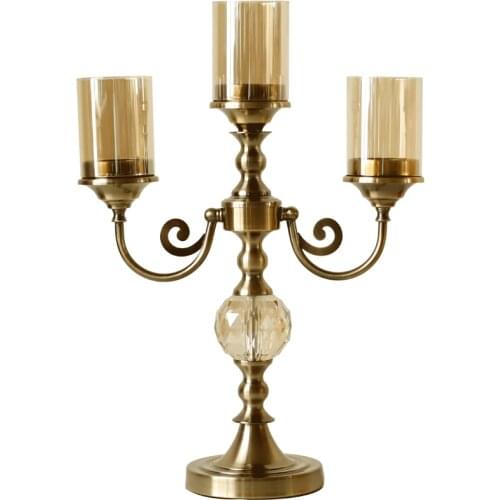 Big Candle Holders Metal Europe Glass Romantic Vintage Votive Candlestick Iron Kaarsenhouder Wedding Decoration Table XX50CH