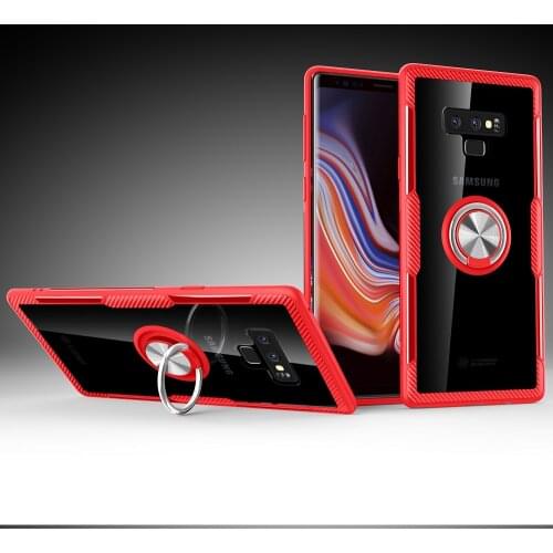 For Samsung Galaxy Note 9 Case With Ring Stand Magnet Transparent shockproof Protective Back Cover case for samsung note 9