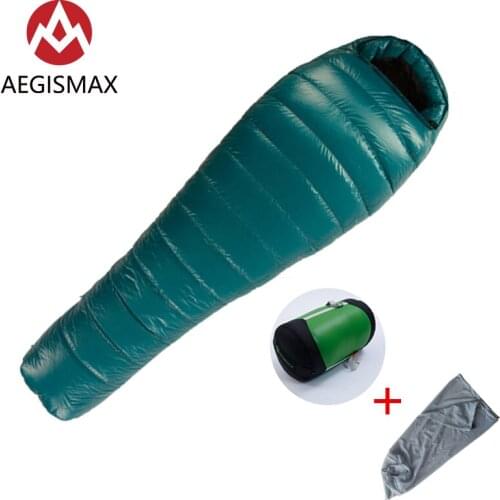 AEGISMAX M3 Long Outdoor Camping Hiking keep Warm White Goose Down Mummy Sleeping Bag Adult Spring Autumn Winter Sleeping Bag