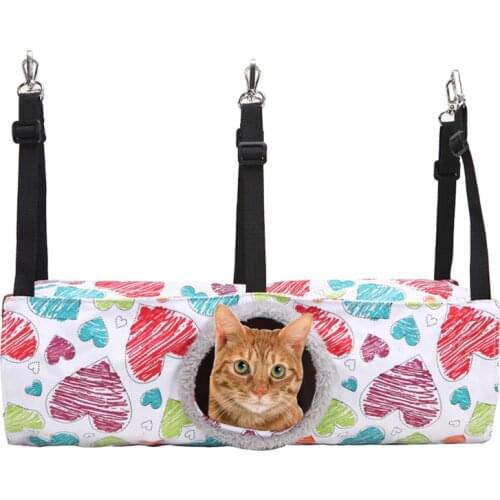 Canvas Soft Hole Hamster Cage Cute Fleece Cat Hammock Cat House Sleeping Mat Low Price Indoor Beds Cat Cages