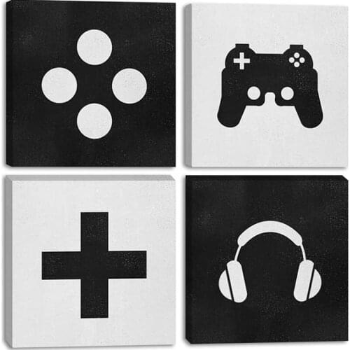 Video Game Theme Art Poster Wall Art 4 Pieces Gift Suitable For Game Lovers Canvas Wall Decoration Doy Room Living Room Dedroom