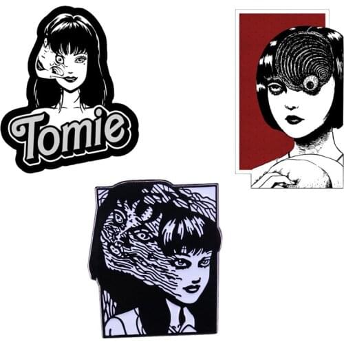 Junji Ito Tomie brooch Horrific Eyeball Pins Picasso style jewelry
