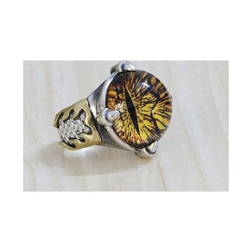 925 silver ring inlaid eyes Japan male personality glass jewelry shinv trendsetter