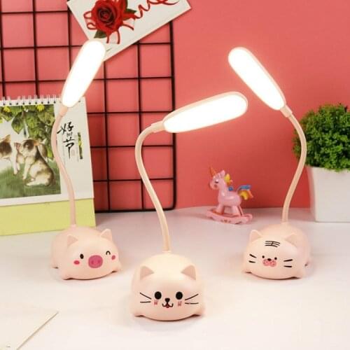 Cute Cartoon Animal LED Desk Lamp USB Charging Creative LED Table Lamp Living Room Decor Cute Bear Cat Pig Tiger Rabbit LED Lamp
