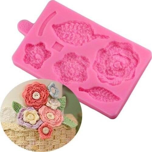 Luyou Flower Texture Cake Border Silicone Mold Flower Leaf Fondant Molds Cake Decorating Tools Chocolate Gumpaste Molds FM1519