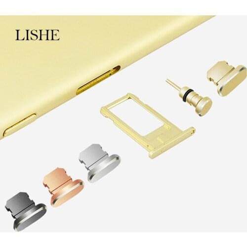 Metal Dust Plug Charging Port+ Earphone Port Phone Dust Plug For iphone 7 3.5mm Jack Headset Stopper Retrieve Card Pin Accessory