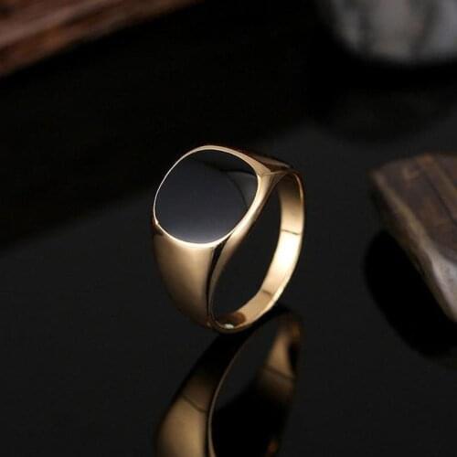 Mens Ring Punk Rock Smooth Signet Ring For Men Hip Hop Party Jewelry Wholesale Male Wedding Anel