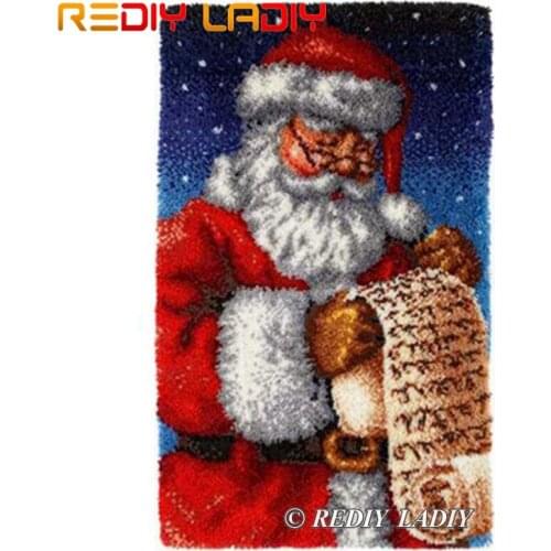 Latch Hook Kits Make Your Own Rug Santa Clause Tapestry Crocheting Cushion Mat DIY Carpet Rug Pre-Printed Canvas Hobby & Crafts