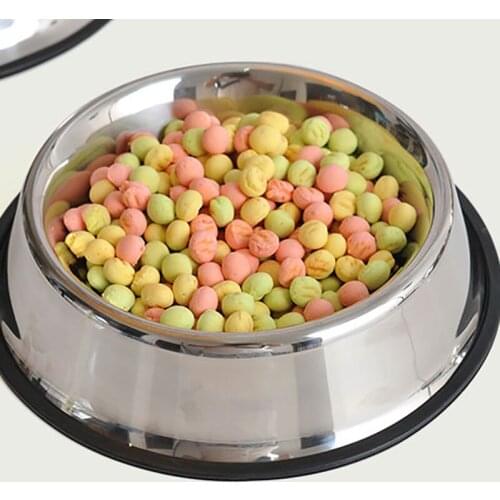 Non-slip Round Pet Bowl stainless Single Pet Food Dish for Water Dog Cat Bowl 6 Sizes Pet Supplies