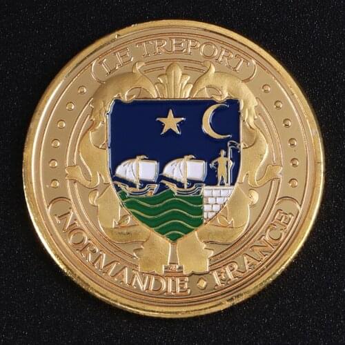 World Cultural Heritage Commemorative Coin French Le Treport Gold Coin Totem Human Geography and Architecture Commemorative Coin