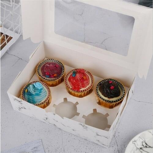 10 pieces of muffin box open window transparent egg tart box baking packaging, cup cake box free delivery
