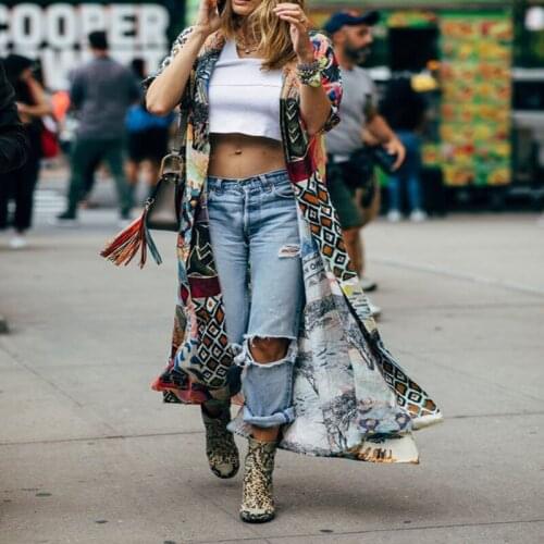 RoRoDox Women Boho Sexy Chiffon Bikini Cover Up Beach Swimwear Dress Scarf Pareo Sarong Wrap Kimono Shirt Cardigan Long Top