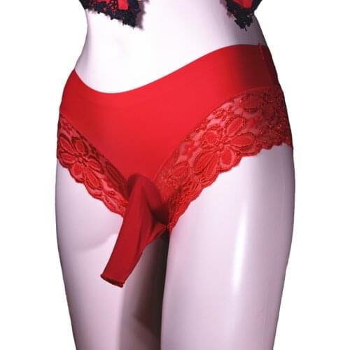 Sexy Men Sheer Ice Silk Lace Bum Lift Knickers Erotic Underwear Thong Penis Sheath Cock Pouch Sissy Gay Wear Fetish Lingerie