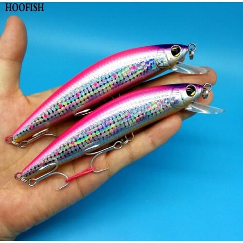 HOOFISH 2PCS/LOT 40g/12cm Sinking Minnow Lure 5Colors Sea Fishing Lure Artificial Bait Fishing Tackle