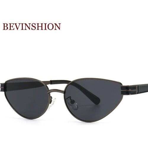 Vintage cat eye sunglasses woem men new 2020 retro sun glasses ins metal black eyeglasses brown brand design sexy ladies shades