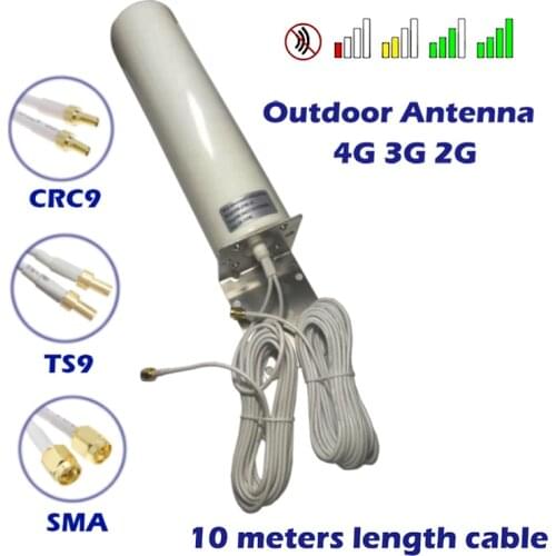 3G 4G Antenna Barrel Shape High Gain Omni-Directional SMA TS9 CRC9 Connecter 10meters Cable for Signal Booster Router Extender